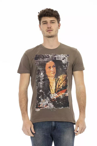 Brown Cotton Men T-shirt