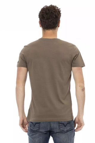 Brown Cotton Men T-shirt