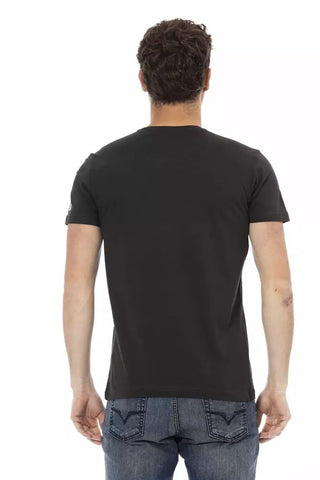 Black Cotton Men T-shirt