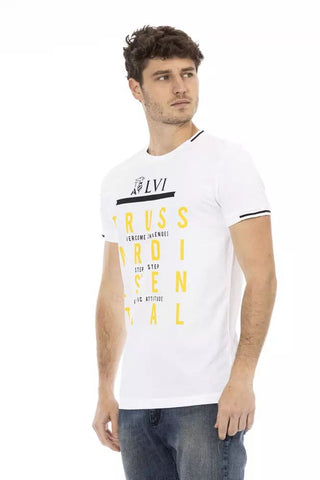 White Cotton Men Tshirt