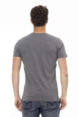 Gray Cotton Men T-shirt