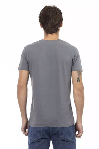 Gray Cotton Mens Tshirt