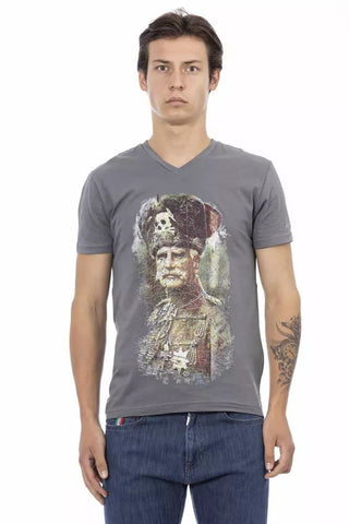 Gray Cotton Mens Tshirt