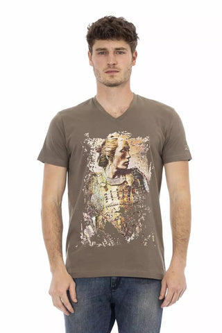 Brown Cotton Men T-shirt