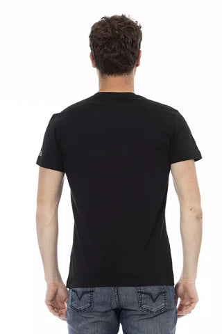 Black Cotton Men T-shirt