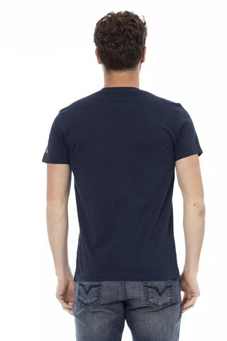 Blue Cotton Men T-shirt