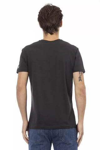 Black Cotton Men T-shirt