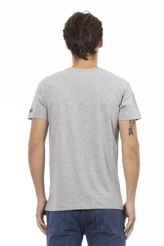 Gray Cotton Men T-shirt