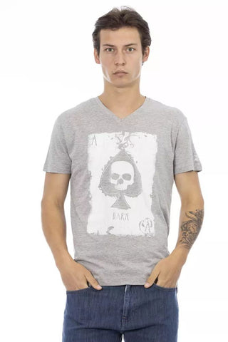 Gray Cotton Men T-shirt