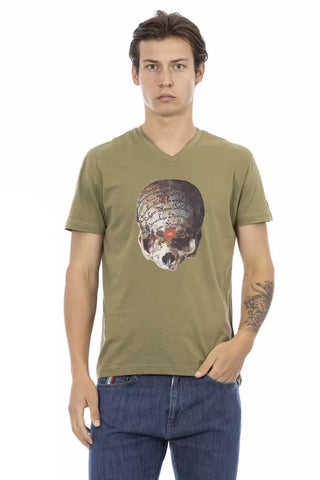 Green Cotton Men T-shirt