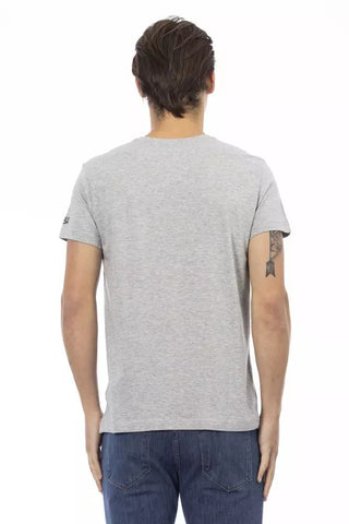 Gray Cotton Men T-shirt