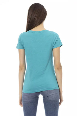 Light Blue Cotton Women Top