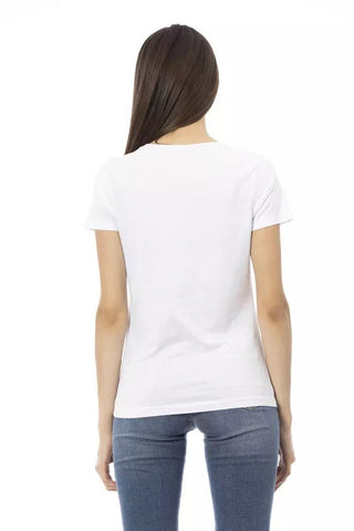 Elegant White Tee with Chic Front Print