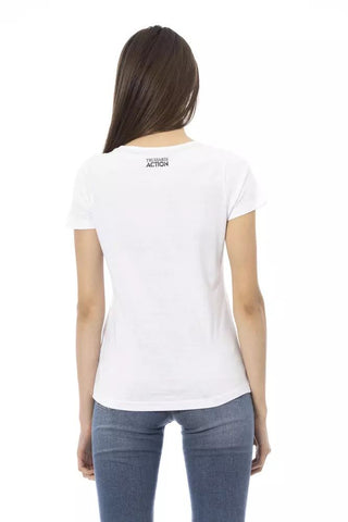 Chic White Tee with Exclusive Front Print