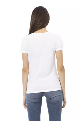 Chic V-neck Tee With Front Print