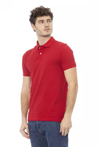 Elegant Embroidered Red Polo Shirt