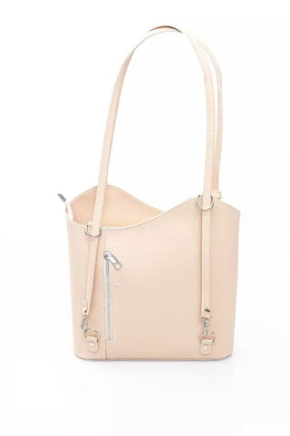 Chic Pink Leather Backpack For Sophisticated Style