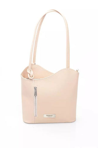 Chic Pink Leather Backpack For Sophisticated Style