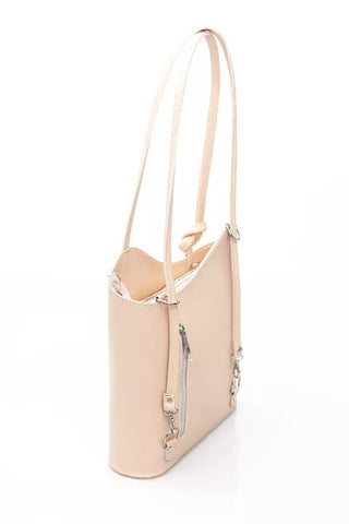 Chic Pink Leather Backpack For Sophisticated Style