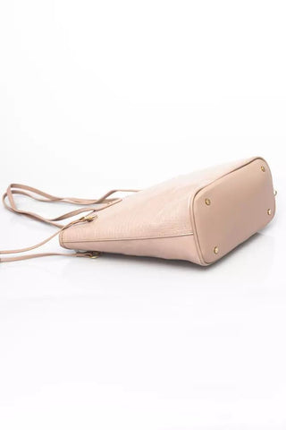Elegant Pink Shoulder Bag With Golden Accents