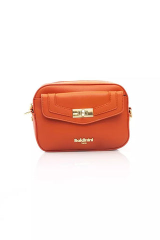 Exquisite Red Shoulder Zip Bag With Golden Details