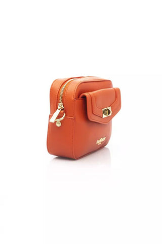 Exquisite Red Shoulder Zip Bag With Golden Details