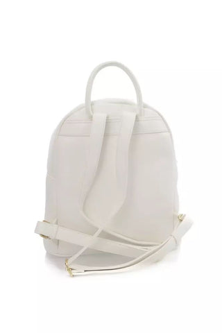 Chic White Backpack With Golden Accents