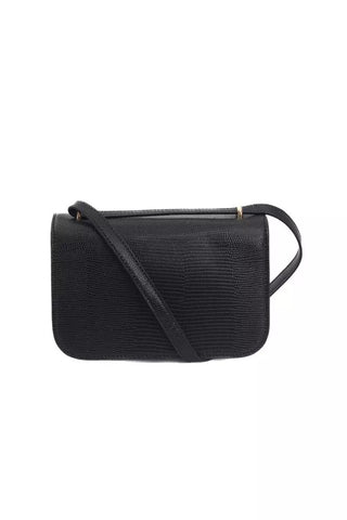 Chic Black Crossbody With Golden Accents