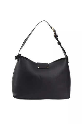 Chic Black Golden-detailed Designer Handbag