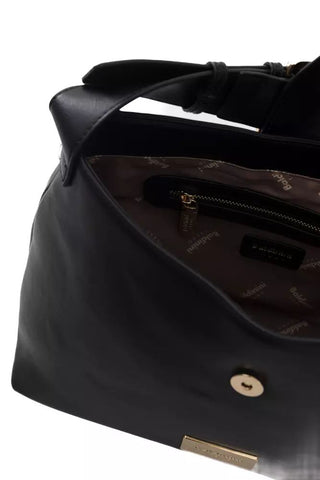 Chic Black Golden-detailed Designer Handbag