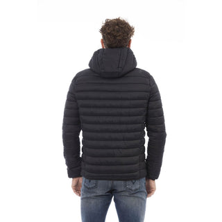Sleek Nylon Quilted Men's Hooded Jacket