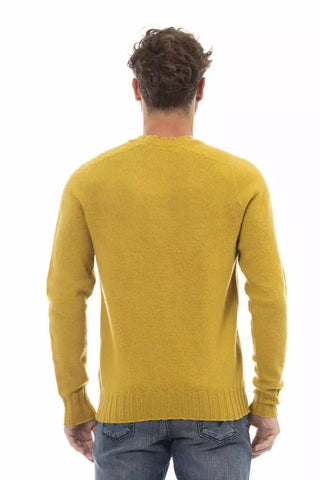 Yellow Wool Men Sweater