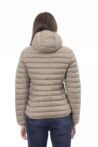 Chic Quilted Beige Hooded Jacket