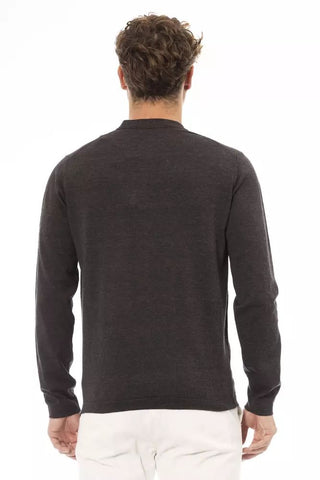 Elegant Brown Crewneck Sweater For Men