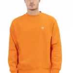 Chic Orange Crew Neck Fleece Sweater