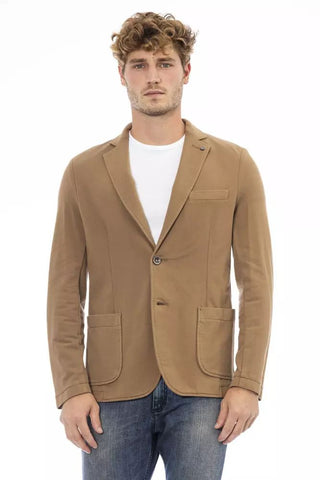 Classic Brown Cotton Blend Jacket