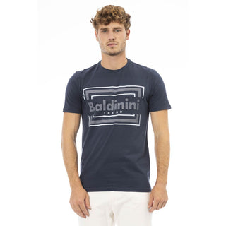 Blue Cotton Men T-shirt