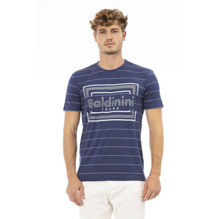 Blue Cotton Men T-shirt