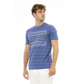 Blue Cotton Men T-shirt