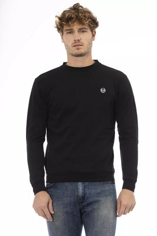 Sleek Crew Neck Sweatshirt in Black