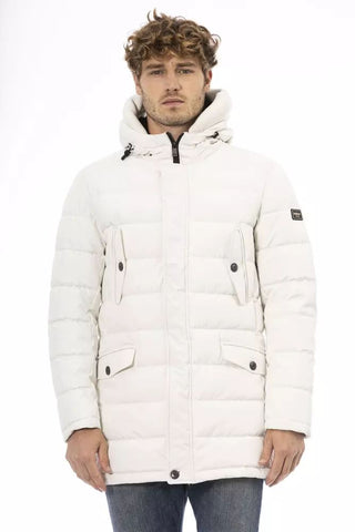 White Polyester Men's Jacket