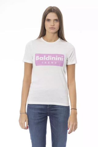 White Cotton Women T-shirt