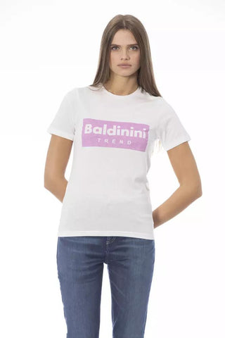 White Cotton Women T-shirt