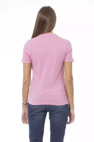 Pink Cotton Women T-shirt