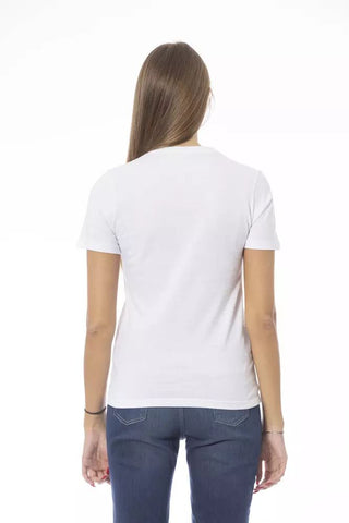 White Cotton Women T-shirt