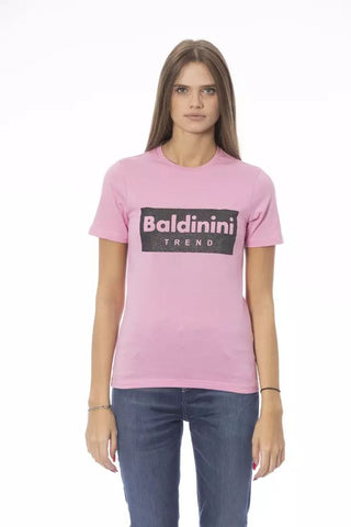 Pink Cotton Women T-shirt