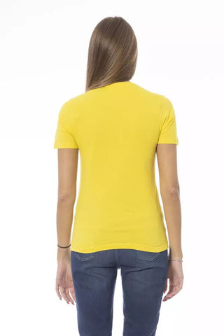 Yellow Cotton Women T-shirt