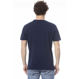 Blue Cotton Men T-shirt