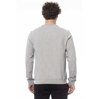 Sophisticated Gray Ribbed Knit Sweatshirt