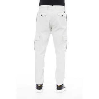 Elegant White Cotton Blend Trousers